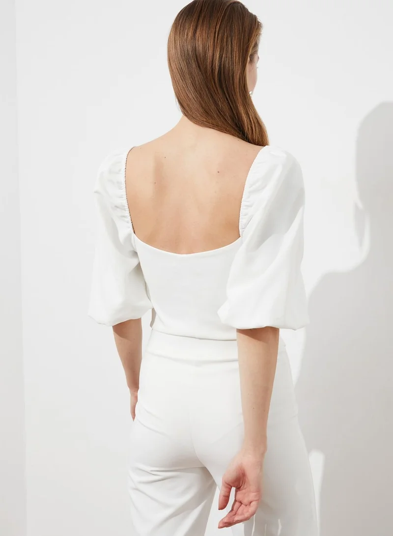 trendyol Lace Up Crop Top