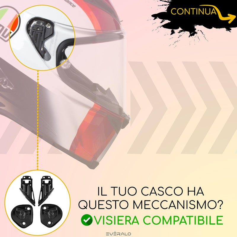 Generic Everalo Helmet Visor Compatible with Agv Corsa – Corsa R – Pista GP – Pista GPR – GT Veloce – Veloce S – Race 3 Pinlock and Tear Off Ready (Gold)  - Image 2