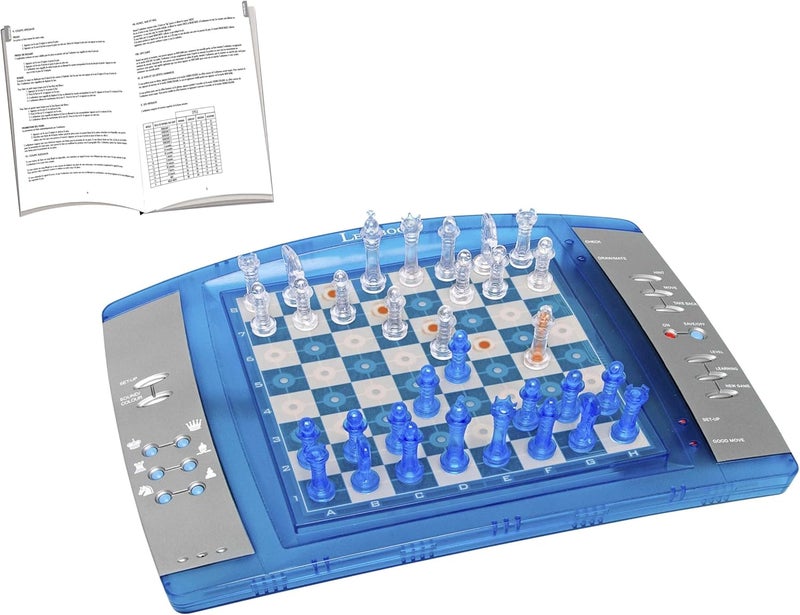 ليكسيبوك شطرنج لايت، مجموعة شطرنج إلكترونية مع لوحة مفاتيح حسية ومؤثرات صوتية وضوئية، 32 قطعة، 64 مستوى صعوبة، بطاريات أو محول، أزرق/رمادي، LCG3000_04 - Image 2