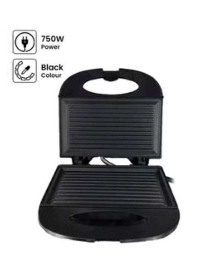 DLC 2-Slice Sandwich Maker Non-Stick Coating Plate 750 W DLC-38259 Black/Silver - Image 2