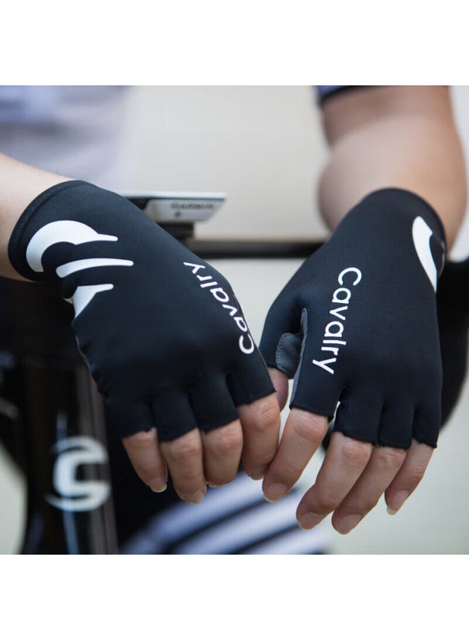 Cavalry Bicycle Gloves, Wind-resistant, Half-finger, For Mountain And Road Bikes, Shock-absorbing, Cycling Gear, Fluorescent Yellow, XL - Image 3