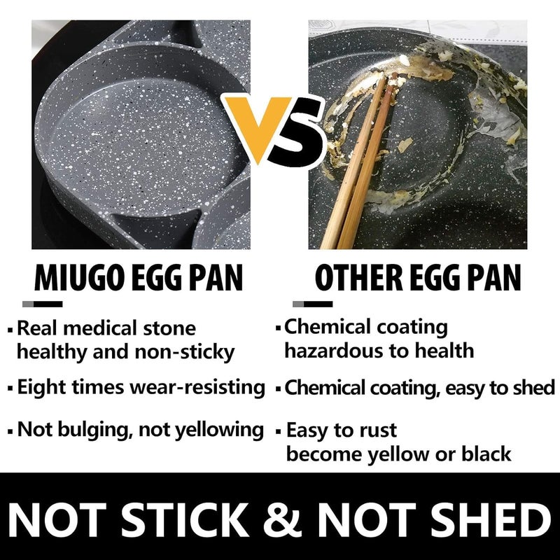 Hidak مقلاة بيض هيداك - مقالي خضراء 4 أكواب غير لاصقة من الألمنيوم لصنع البيض المقلي - مقلاة بان كيك - عجة (عبوة من 1) - Image 2