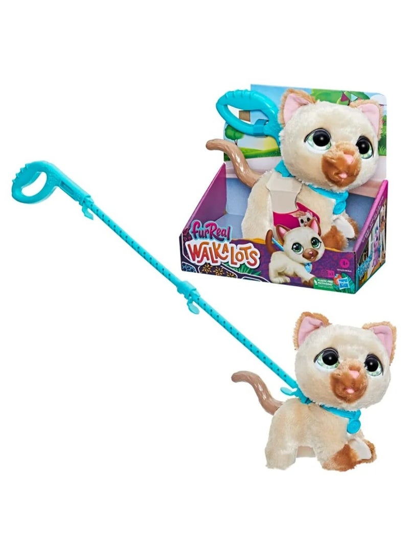 FurReal Walkalots Interactive Walking Cat Toy, Cream and Brown, Plush Pet with Leash, Ages 4+ - Image 1