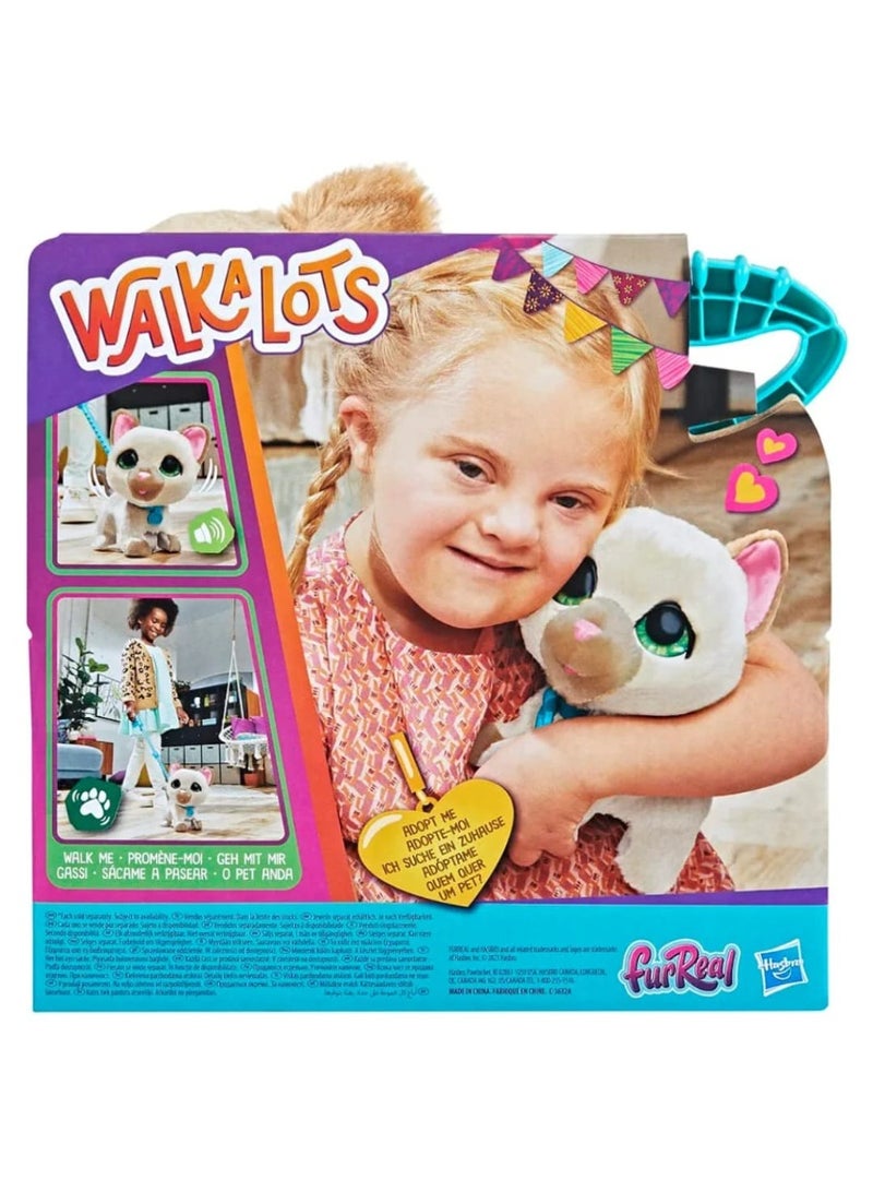 FurReal Walkalots Interactive Walking Cat Toy, Cream and Brown, Plush Pet with Leash, Ages 4+ - Image 4