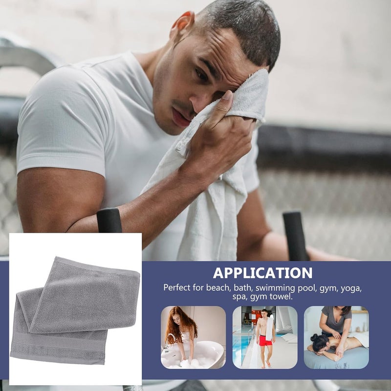 Zerodeko Cotton Facecloth Washcloth Towel Thickened Absorbent Grey Home Use Facial Bathroom Towel Soft - Image 4