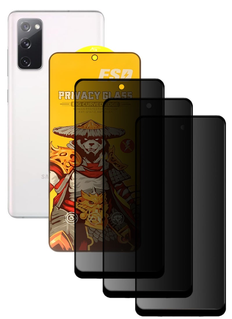 ESD 3 Pieces Tempered Dustproof Privacy Glass Screen Protector Compatible For Samsung Galaxy S20 FE - Image 1