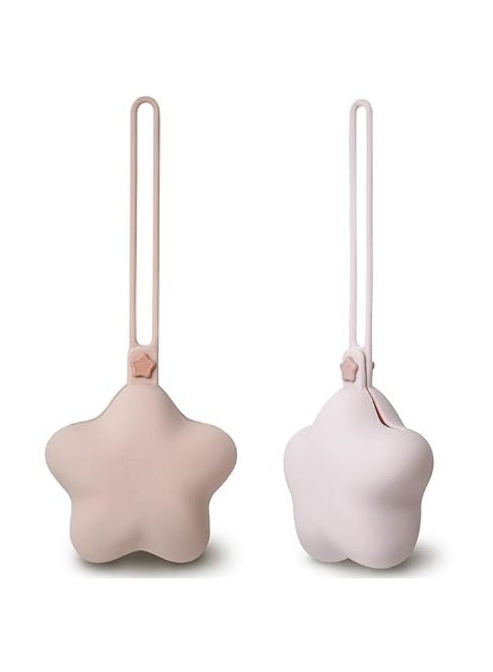 Silicone Pacifier Holder Case, Cute Portable Pacifier Storage Case, 2 Pack - Image 1