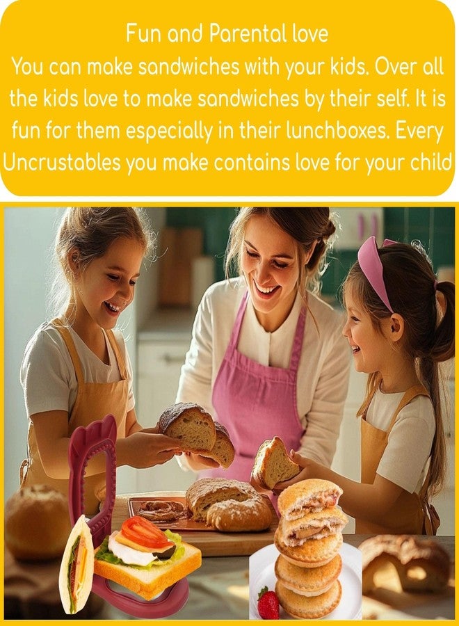 JIDODO 2pcs Sandwich Cutter and Sealer for Kids,DIY Decruster Pocket Sandwiches,Uncrustable Sandwich Cutter-Sandwich Maker for Lunchbox and Bento Box (Round Orange+ Mouse Green) - Image 3