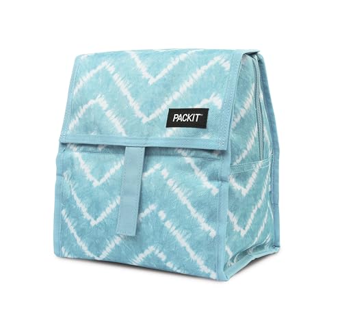 PACKIT Freezable Lunch Bag, Aqua Tie Dye - Image 2