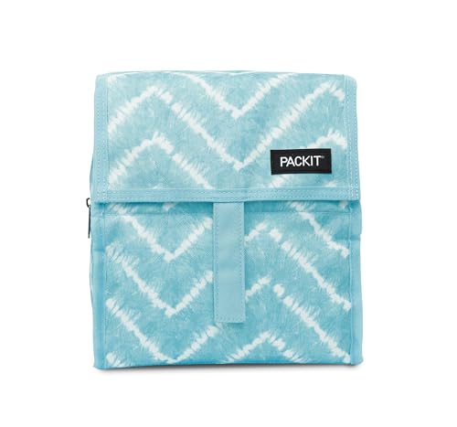 PACKIT Freezable Lunch Bag, Aqua Tie Dye - Image 1