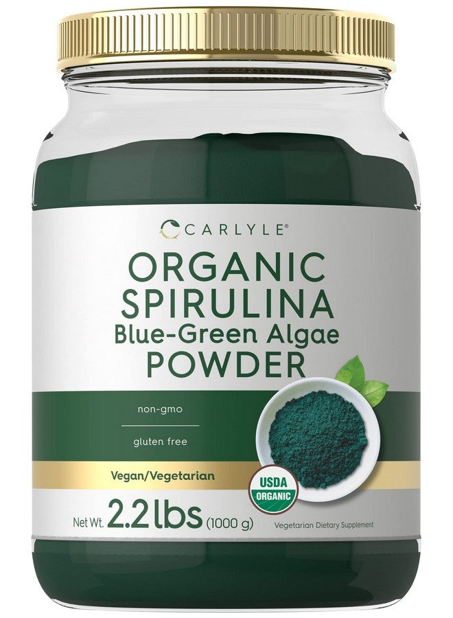 Carlyle مسحوق سبيرولينا العضوي للسموذي 2.2 رطل؛ الطحالب الزرقاء الخضراء؛ 8 جرام سبيرولينا لكل حصة؛ مكمل نباتي خالي من الكائنات المعدلة وراثيًا وخالي من الغلوتين - Image 1