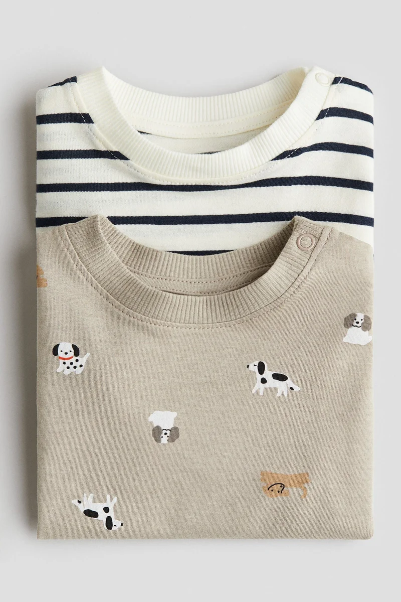 H&M 2-pack long-sleeved cotton T-shirts