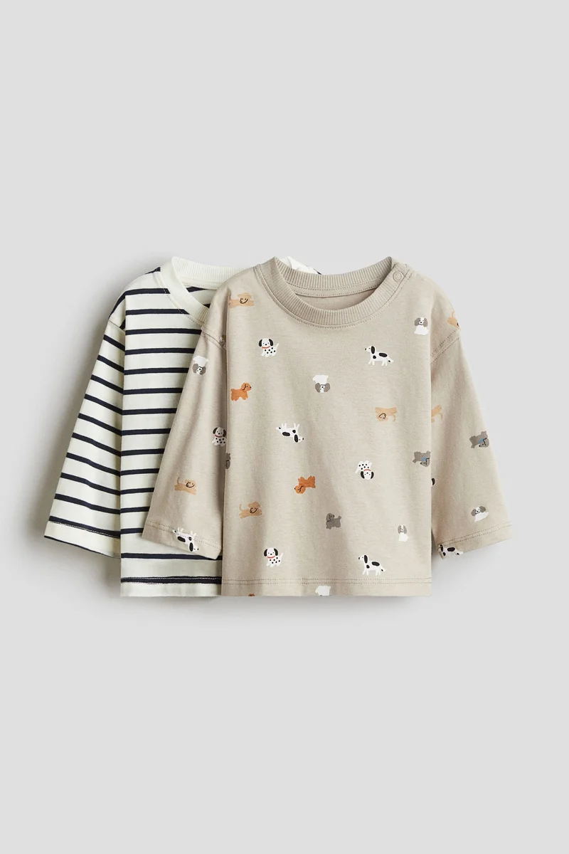 H&M 2-pack long-sleeved cotton T-shirts