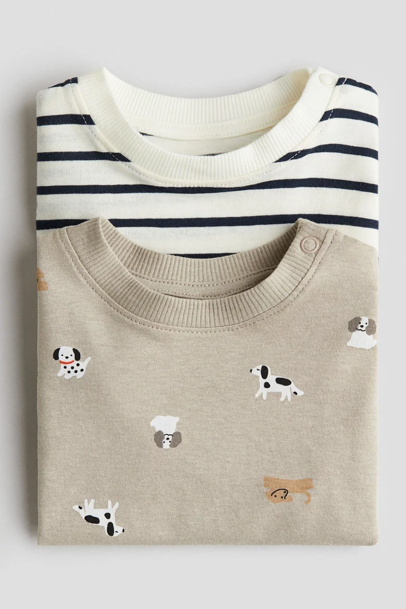 H&M 2-pack long-sleeved cotton T-shirts
