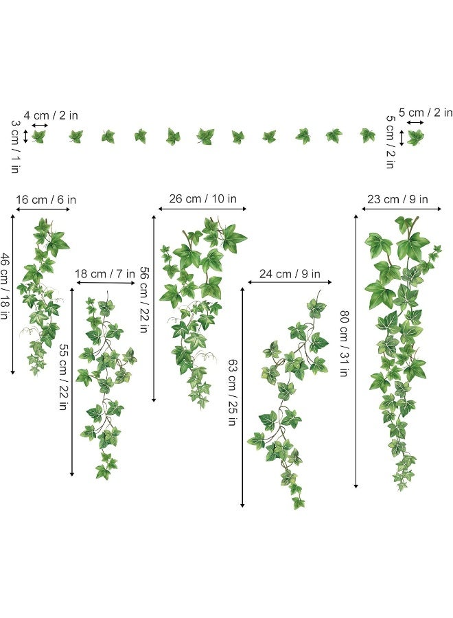 decalmile Hanging Vine Wall Decals Evergreen Ivy Leaves Wall Stickers Bedroom Living Room Sofa Tv Background Wall Art Decor  - Image 3