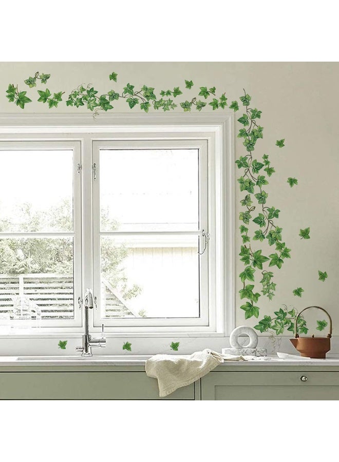 decalmile Hanging Vine Wall Decals Evergreen Ivy Leaves Wall Stickers Bedroom Living Room Sofa Tv Background Wall Art Decor  - Image 2