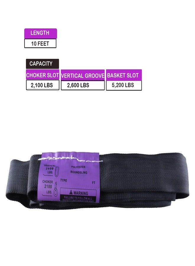 runner deer Black Spanset 10ft Endless Round Sling 2,600 lbs Vertical Capacity Polyester Lifting Strap for Aerial Hoop Lyra Silk Rigging Strage Light Video Use (Purple -Vertical Capacity 2,600 lbs, 10FT) - Image 2