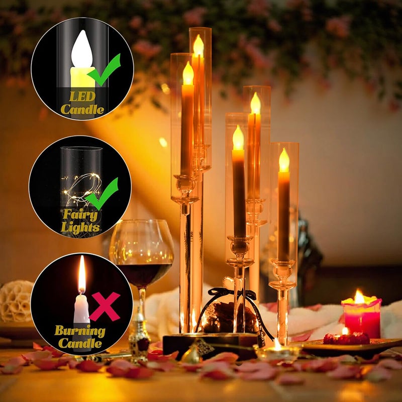 VINCIGANT 10Pcs Acrylic Candelabra Centerpieces for Wedding,5 Arm Clear Candelabra Table Centerpiece Acrylic Candle Stick Holders with Removable Lampshade for Party Easter Fireplace Decor Fit 0.8 LED Candle - Image 3