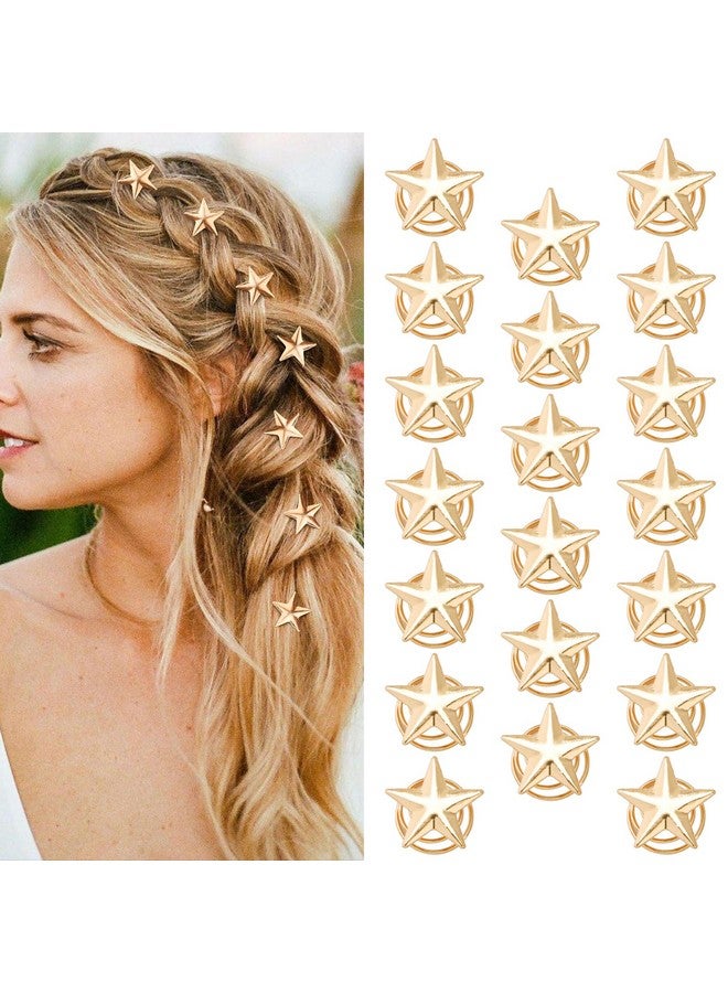Hapdoo 20Pcs Star Hair Clips Gold Star Spiral Hair Clip Bridal Pins Vintage Wedding Braided Hair Clips Headpieces Fashion Hair Stylish Accessories For Women Girls - Image 2