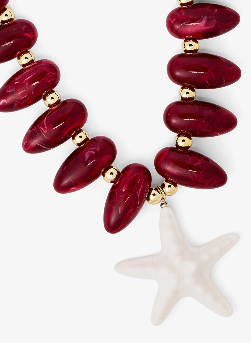 Ginger Starfish Statement Beach Necklace
