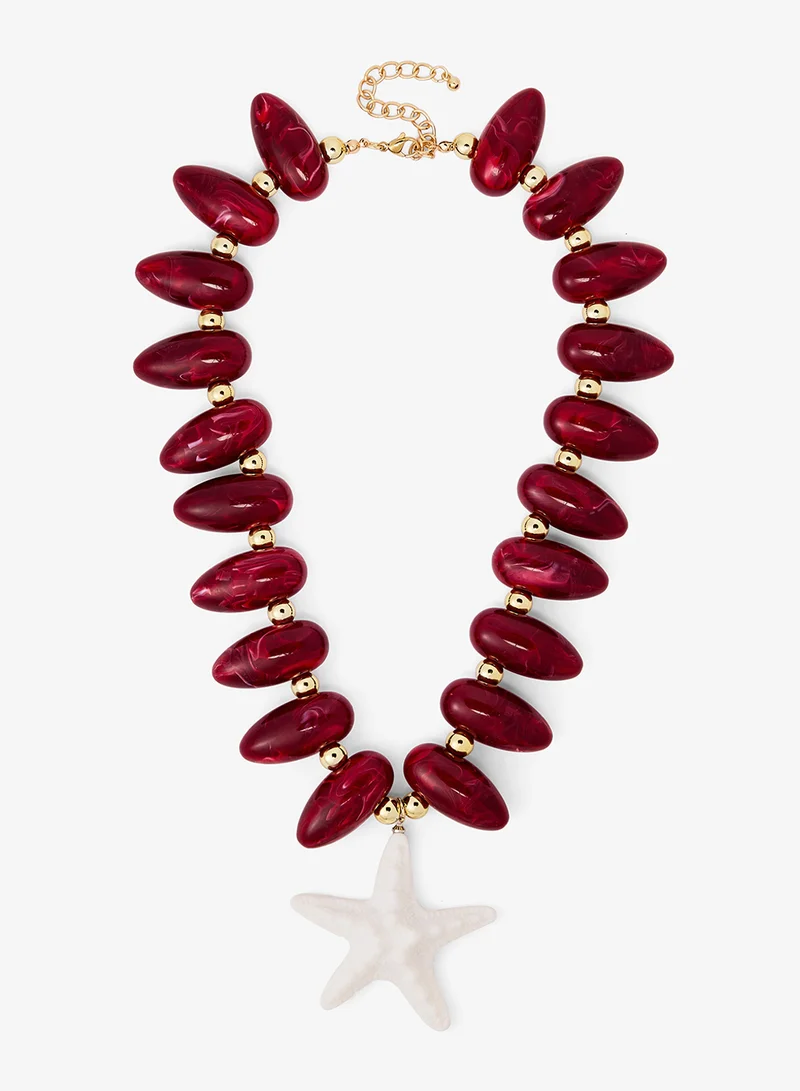 Ginger Starfish Statement Beach Necklace