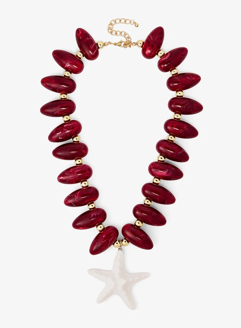 Ginger Starfish Statement Beach Necklace