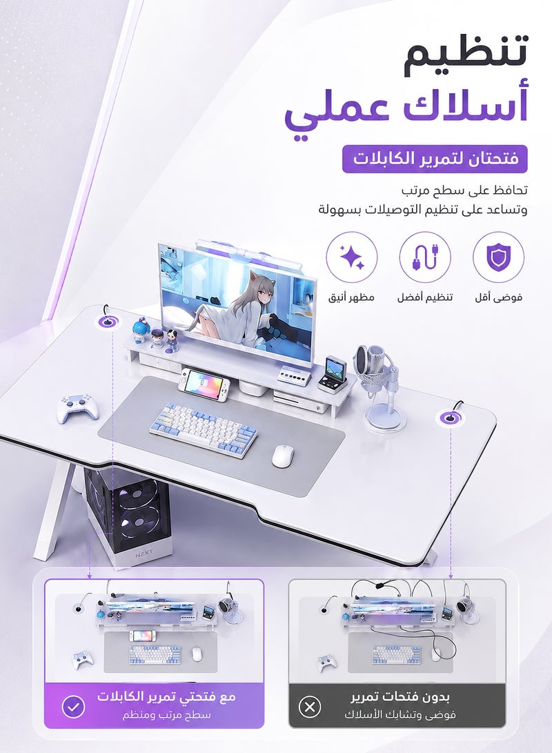 آه آه طاولة ألعاب على شكل حرف K، طاولة كمبيوتر 100 سم، طاولة مكتب كمبيوتر منزلية، سطح مكتب كبير، سهلة التجميع - Image 4
