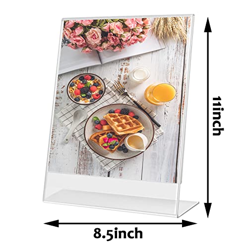Lechay 8.5 x 11 inches Clear Table Menu Display Stand Desktop Display Stand Paper Holder Table Top Sign Holder Suitable for Restaurants, Office, Home, Store (L-Shape 3 Pack 8.5x11) - Image 2