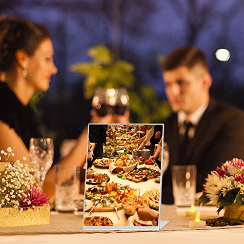 Lechay 8.5 x 11 inches Clear Table Menu Display Stand Desktop Display Stand Paper Holder Table Top Sign Holder Suitable for Restaurants, Office, Home, Store (L-Shape 3 Pack 8.5x11) - Image 4