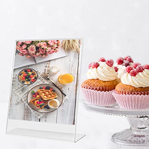 Lechay 8.5 x 11 inches Clear Table Menu Display Stand Desktop Display Stand Paper Holder Table Top Sign Holder Suitable for Restaurants, Office, Home, Store (L-Shape 3 Pack 8.5x11) - Image 3