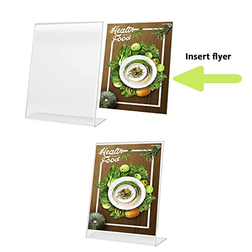 Lechay 8.5 x 11 inches Clear Table Menu Display Stand Desktop Display Stand Paper Holder Table Top Sign Holder Suitable for Restaurants, Office, Home, Store (L-Shape 3 Pack 8.5x11) - Image 5