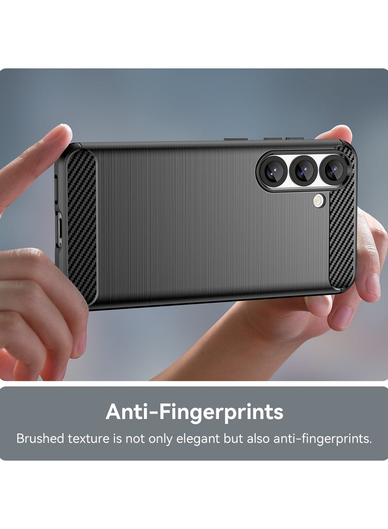 يوارب كينج غطاء هاتف رفيع مع امتصاص الصدمات، مصنوع من ألياف الكربون TPU المطاطية الواقية لهاتف Samsung Galaxy S25 5G باللون الأسود - Image 5
