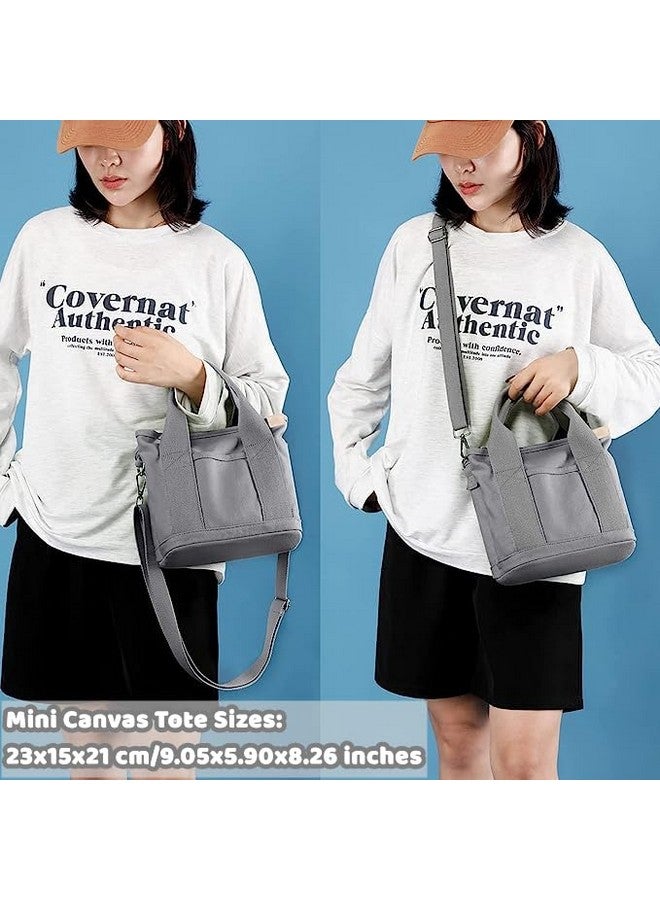 MINGRI Large Tote Bag for Women,Canvas Totes Bags with Pockets,Crossbody Purse Hobo Handbag with Zipper,Shoulder Satchel Messenger Bag with Compartments for Work,Shopping,Beach,with Long Strap,2 Sizes - Image 3