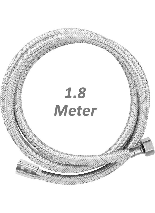 Rubik Shower Hose, 1.8 Meter Pvc Braided Shattaf Bidet Pipe With Metal Connector, High Pressure Anti-Twist Explosion-Proof For Toilet Handshower  - Image 1