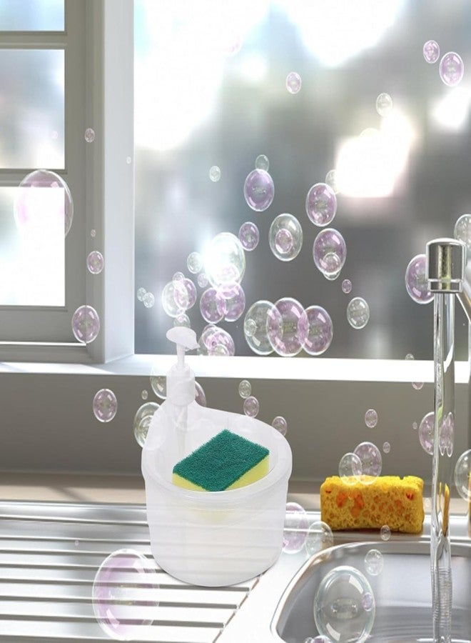 Dadhichi Zone 2 in 1 Liquid Soap Dispenser with Dish Washing Scrubber Holder Multipurpose Kitchen Sink & Bathroom Accessory Modern Cleaning Product for Home Use (Multicolor Pack of 1) - Image 5