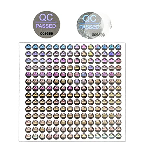 ILMBVM 1500pcs Silver High Security Seals Tamper Evident Sticker Warranty Void QC Passed Labels Hologram Stickers with Unique Serial Numbering 0.4Inch,GQYH - Image 1