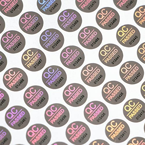 ILMBVM 1500pcs Silver High Security Seals Tamper Evident Sticker Warranty Void QC Passed Labels Hologram Stickers with Unique Serial Numbering 0.4Inch,GQYH - Image 5