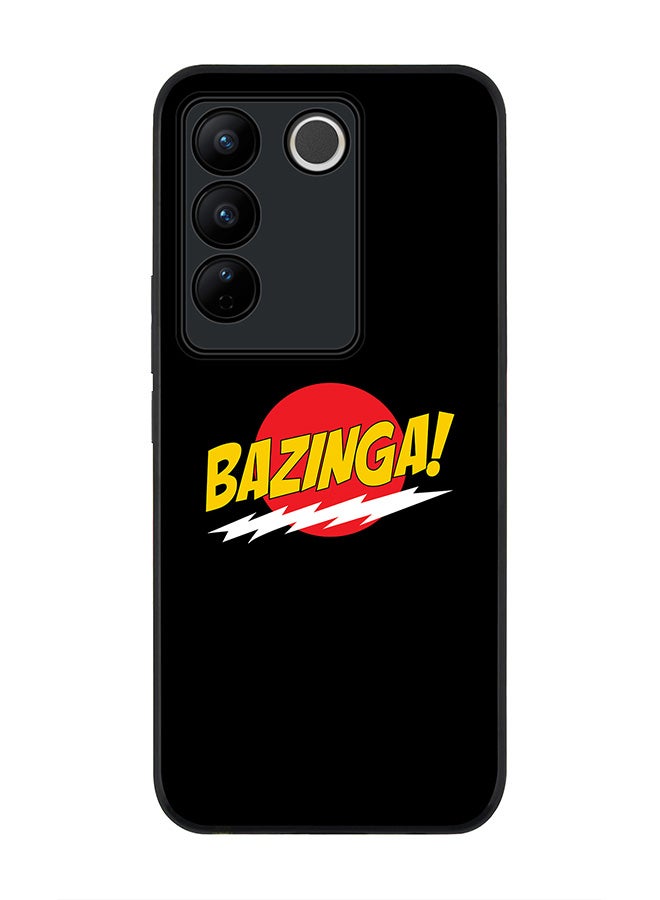 Stylizedd Rugged Black Edge case for Vivo V27 / Vivo V27 Pro / Vivo S16, Slim fit Soft Case Flexible Rubber Edges Anti Drop TPU Gel Thin Cover - Bazinga - Image 1