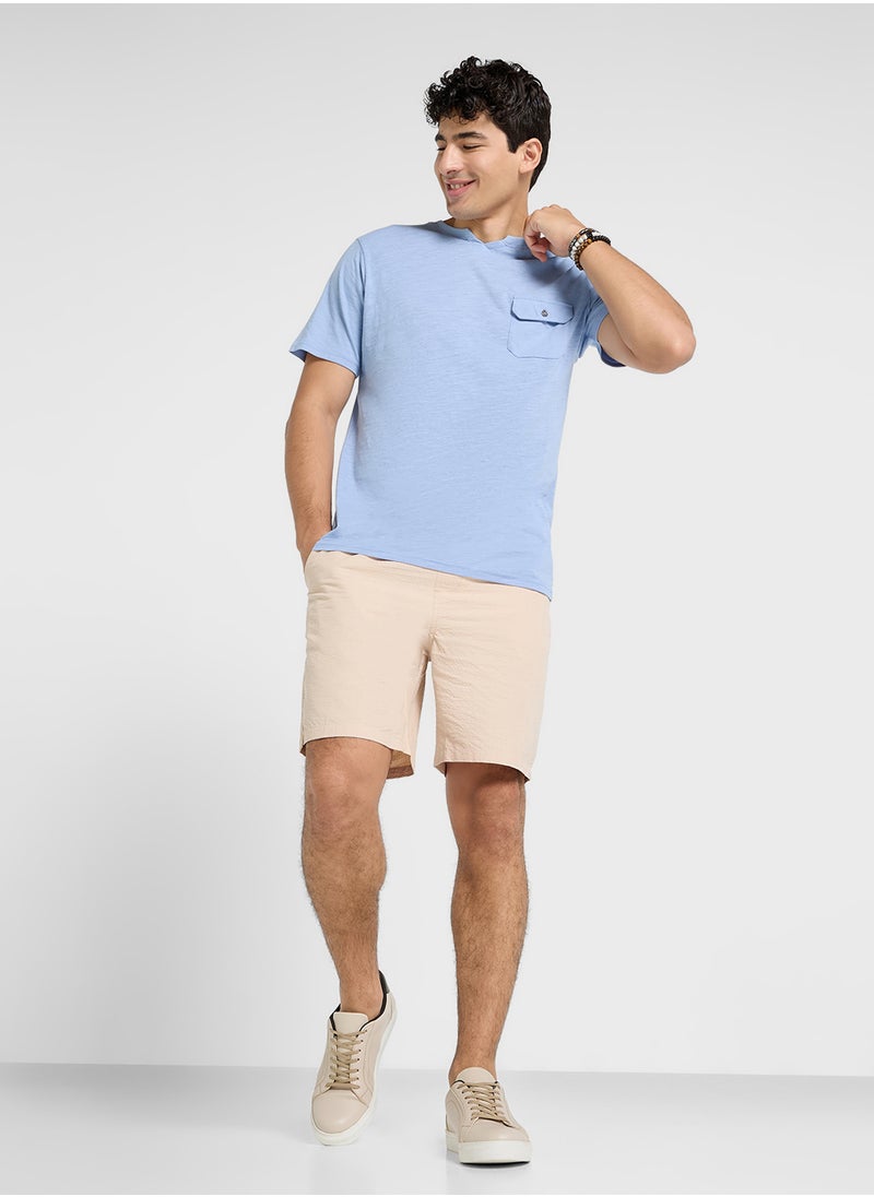 BRAVE SOUL - Chino Shorts with Elasticated Waist Drawcord - Image 1