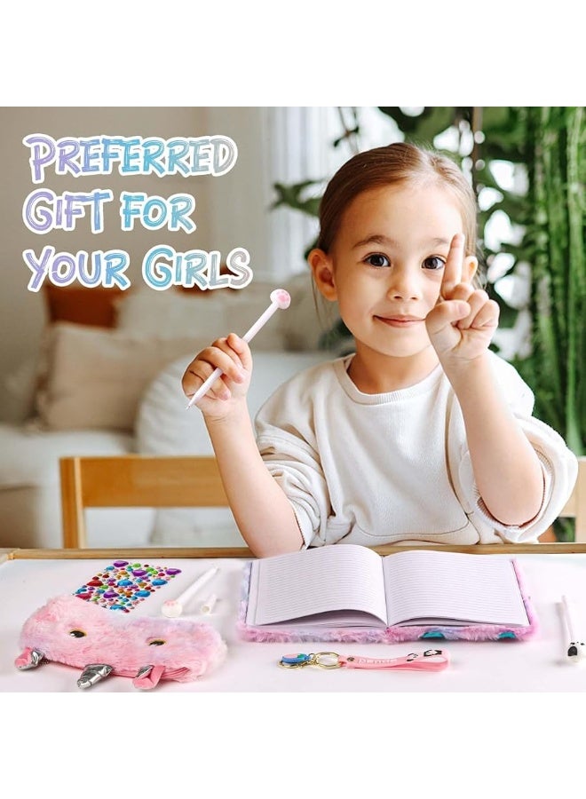 DHQH Cat Diary with Lock for Girls Halloween Gifts,Secret Journal Notebook Diary for Girls Ages 8-12,Kids Journals for Girls Christmas Gift Set,Secret Diary with Pen Pouch Panda Keychain Cat Paw Pen.  - Image 4