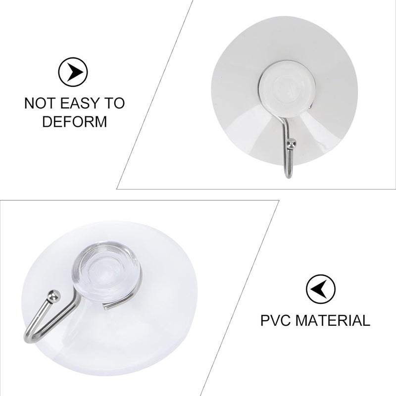 Healifty 16pcs Suction Cup Hooks Strong 4cm Vacuum Wall Hangers Waterproof Non-Marking Storage Hooks for Bathroom Kitchen Organization - Image 3