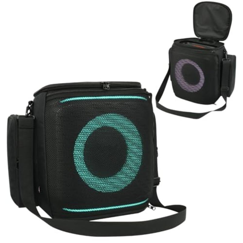 Protective Carrying Case for JBL PartyBox Encore 2, Mesh Front with Top Back Access - Shoulder Strap Side Pockets for Microphones, Cables - Image 1