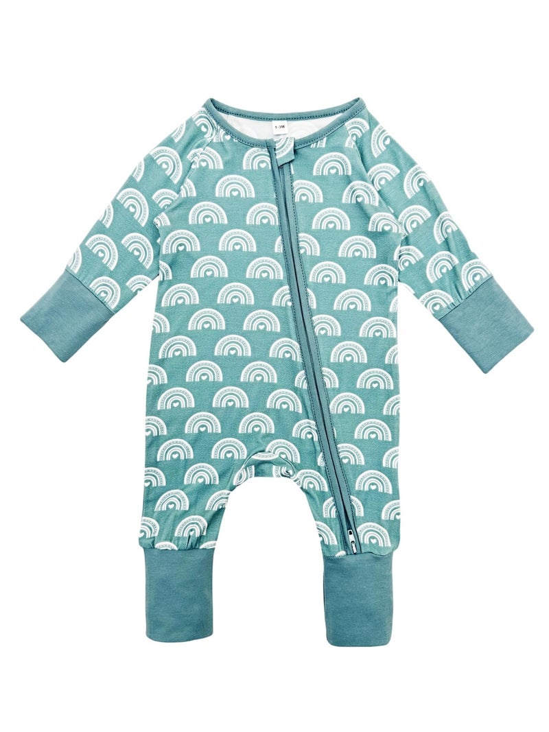 Bow Dream Baby Boy Romper Jumpsuit Bamboo Rayon Baby girl Clothes Baby Romper Clothing Newborn-24 Months Dusty Blue Rainbow Cartoon Mouse 18-24 Months - Image 3