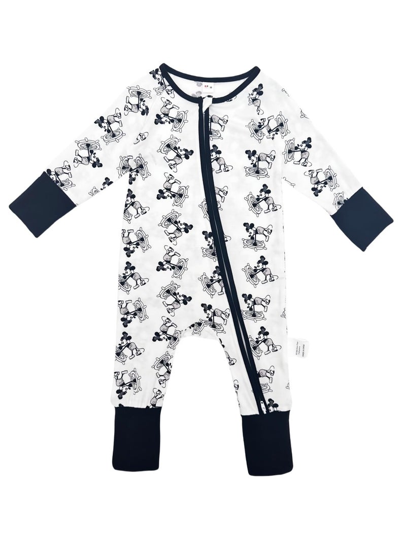 Bow Dream Baby Boy Romper Jumpsuit Bamboo Rayon Baby girl Clothes Baby Romper Clothing Newborn-24 Months Dusty Blue Rainbow Cartoon Mouse 18-24 Months - Image 2