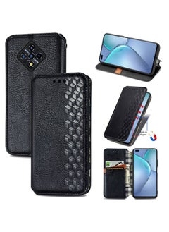 HuHa Case Cover For For Infinix Zero 8 Cubic Grid Pressed Horizontal Flip Magnetic Leather Case with Holder & Card Slots & Wallet(Black) 