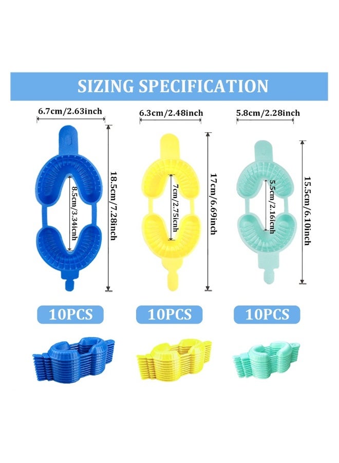 Generic 30Pcs Disposable Dental Fluoride Trays 3 Sizes Dental Impression Trays Foam Mouth Guard Fluorinated Foam Tray S M L  - Image 2