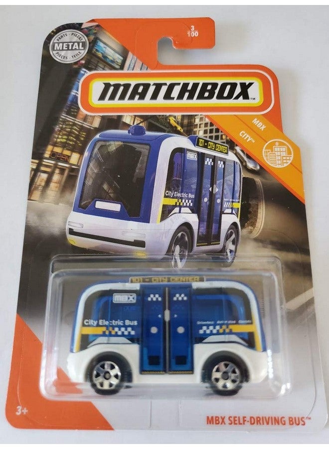Matchbox 2020 MBX City MBX Self-Driving Bus, Blue 3/100