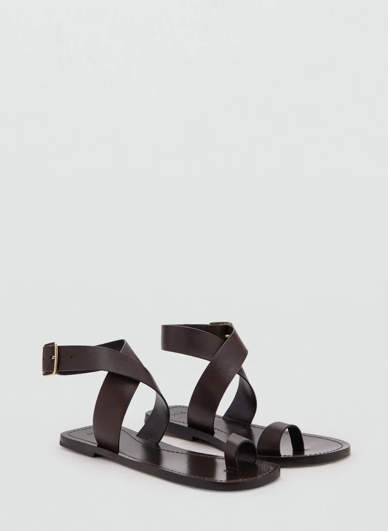 مانجو Flat Leather Sandal