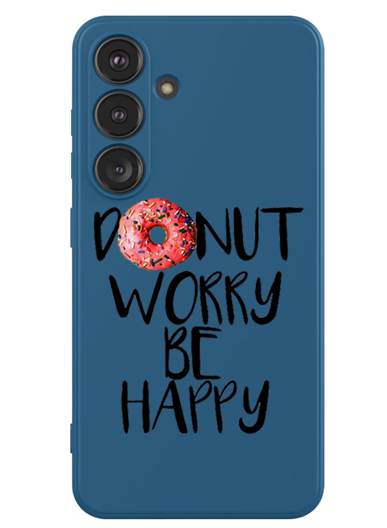 Theodor Protective Slim Fit Case Liquid Silicone Cover with Full Body Protection Anti-Scratch Shockproof Case For Samsung Galaxy S24 (Blue) - Donut worry be happy - Image 1