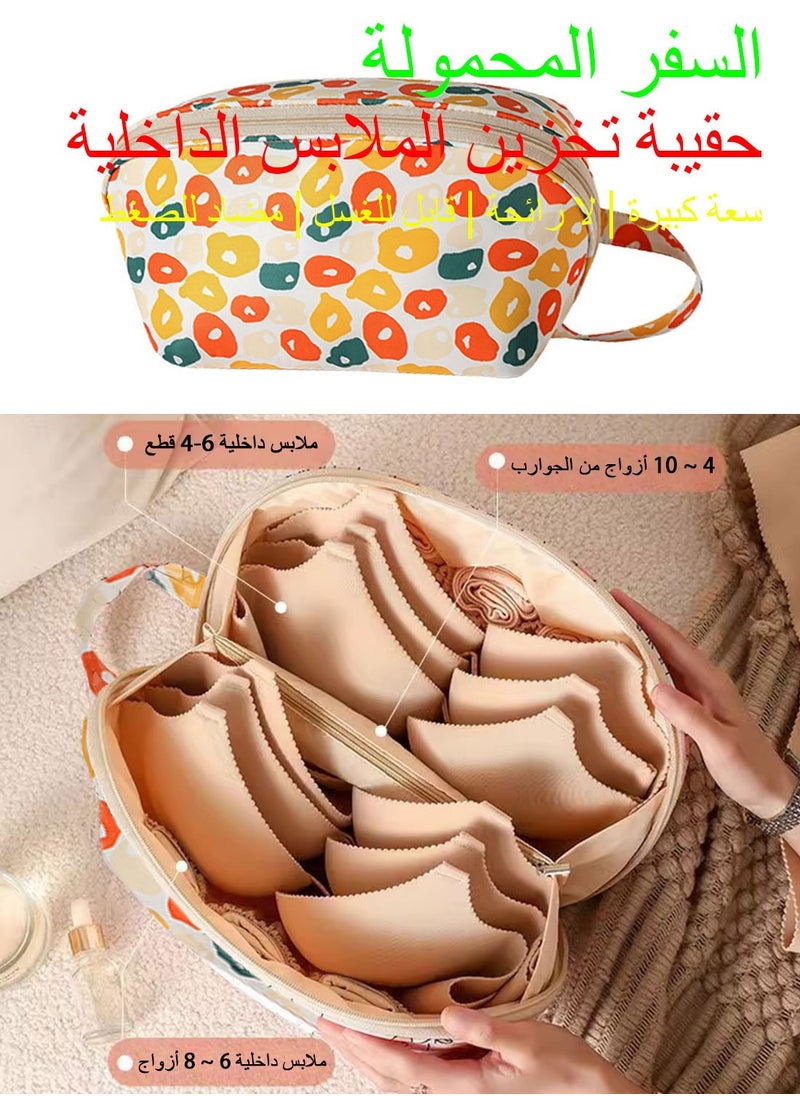 Syarme Underwear Organizer Bag for Travel, Large Travel Bra Underwear Storage Bag with Liner, Cube Multifunctional Travel Waterproof Pouch Cosmetic Bag for Travel  - Image 2
